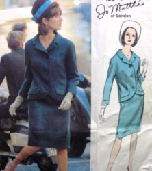 1423 VOGUE JO MATTLI LONDON JACKET, SLIM SKIRT 60S PATTERN 12 or 16 choice